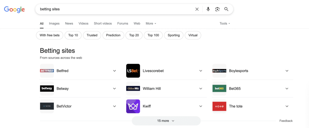 brand box search results sports betting